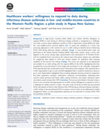 Healthcare workers' willingness to respond to duty during infectious disease outbreaks in low-and middle-income countries in the Western Pacific Region: a pilot study in Papua New Guinea