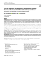 The Lived Experiences and Well-Being of Female Partners Following Discovery or Disclosure of Their Male Partner's Compulsive Sexual Behaviours: An Australian Phenomenological Study