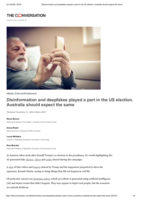 Disinformation and deepfakes played a part in the US election. Australia should expect the same