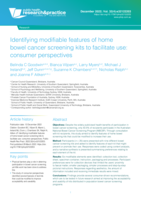 Identifying modifiable features of home bowel cancer screening kits to facilitate use: Consumer perspectives