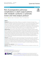 Risk of postoperative pulmonary complications in adult surgical patients with metabolic syndrome: a systematic review and meta-analysis protocol