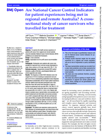 Are National Cancer Control Indicators for patient experiences being met in regional and remote Australia? A cross-sectional study of cancer survivors who travelled for treatment