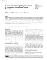 Contextual Positioning: Using Documents as Extant Data in Grounded Theory Research