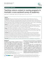 Teaching science content in nursing programs in Australia: A cross-sectional survey of academics