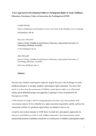 A New Approach for Investigating Children's Participation Rights in Early Childhood Education: Listening to Voices in Interaction for Participation (LViIP)