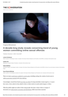 A decade-long study reveals concerning trend of young women committing online sexual offences