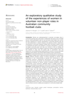 An exploratory qualitative study of the experiences of women in volunteer non-player roles in Australian community football clubs