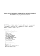 Building community resilience through the multi-disciplinary research of Australia's leading early-career researchers