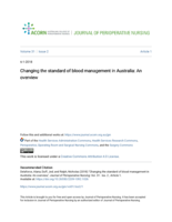 Changing the standard of blood management in Australia: An overview