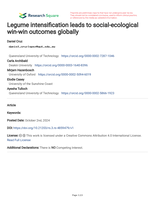 Legume intensification leads to social-ecological win-win outcomes globally