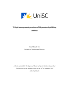 Weight management practices of Olympic weightlifting athletes