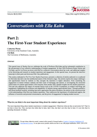 Conversations with Ella Kahu. Part 2: The First-Year Student Experience