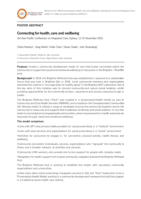Connecting for health, care and wellbeing