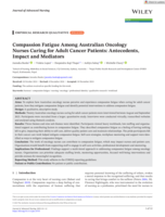 Compassion Fatigue Among Australian Oncology Nurses Caring for Adult Cancer Patients: Antecedents, Impact and Mediators