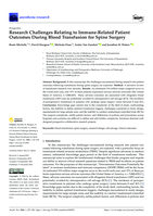 Research Challenges Relating to Immune-Related Patient Outcomes During Blood Transfusion for Spine Surgery