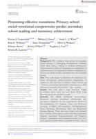 Promoting effective transitions: Primary school social–emotional competencies predict secondary school reading and numeracy achievement