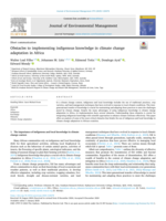 Obstacles to implementing indigenous knowledge in climate change adaptation in Africa