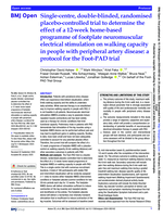 Single-centre, double-blinded, randomised placebo-controlled trial to determine the effect of a 12-week home-based programme of footplate neuromuscular electrical stimulation on walking capacity in people with peripheral artery disease: a protocol for the Foot-PAD trial
