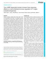 Two cGMP-dependent protein kinases have opposing effects on molt-inhibiting hormone regulation of Y-organ ecdysteroidogenesis