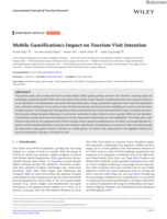 Mobile Gamification's Impact on Tourism Visit Intention