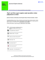 That's out! How expert umpires make leg-before-wicket judgements in cricket