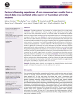 Factors influencing experiences of non-consensual sex: results from a mixed data cross-sectional online survey of Australian university students