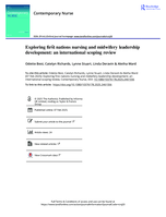 Exploring first nations nursing and midwifery leadership development: an international scoping review