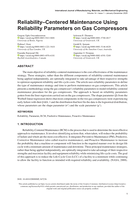 Reliability-Centered Maintenance Using Reliability Parameters on Gas Compressors