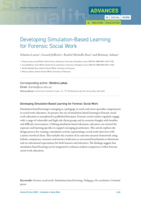 Developing Simulation-Based Learning for Forensic Social Work