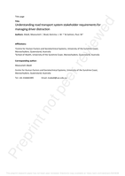 Understanding Road Transport System Stakeholder Requirements for Managing Driver Distraction