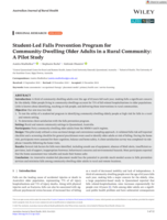 Student-Led Falls Prevention Program for Community-Dwelling Older Adults in a Rural Community: A Pilot Study