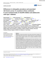 Differences in retinopathy prevalence and associated risk factors across 11 countries in three continents: A cross-sectional study of 156,090 children and adolescents with type 1 diabetes