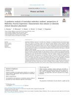 A qualitative analysis of Australian midwifery students' perspectives of Midwifery Practice Experience: Characteristics that enhance or diminish clinical education placements