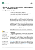 The Impact of Foreign Direct Investment on Industrialization in China: A Spatial Panel Analysis