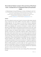 Physics-Informed Machine Learning for Microscale Drying of Plant-Based Foods: A Systematic Review of Computational Models and Experimental Insights