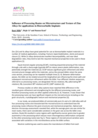 Influence of Processing Routes on Microstructure and Texture of Zinc Alloys for applications in Bioresorbable Implants