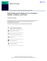 Mental Health and the Menstrual Cycle: Practitioner Attitudes, Confidence, and Practice