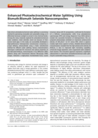 Enhanced Photoelectrochemical Water Splitting Using Bismuth/Bismuth Selenide Nanocomposites