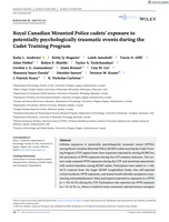 Royal Canadian Mounted Police cadets’ exposure to potentially psychologically traumatic events during the Cadet Training Program