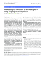 Methodological limitations of a transdiagnostic study on postpartum depression