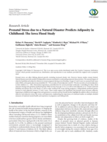 Prenatal Stress due to a Natural Disaster Predicts Adiposity in Childhood: The Iowa Flood Study