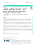 Tackling the global problem of traumatic stress in low-income countries: a pilot clinical trial comparing reconsolidation therapy to paroxetine in Nepal