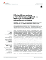 Effects of Propranolol, a beta-noradrenergic Antagonist, on Memory Consolidation and Reconsolidation in Mice