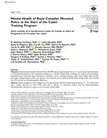 Mental Health of Royal Canadian Mounted Police at the Start of the Cadet Training Program