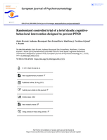 Randomized controlled trial of a brief dyadic cognitive-behavioral intervention designed to prevent PTSD