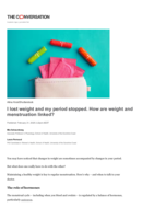 I lost weight and my period stopped. How are weight and menstruation linked?