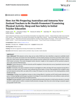 How Are We Preparing Australian and Aotearoa New Zealand Teachers to Be Health Promotors? Examining Physical Activity, Sleep and Sun Safety in Initial Teacher Education