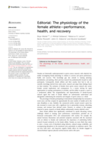Editorial: The physiology of the female athlete—performance, health, and recovery