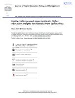 Equity challenges and opportunities in higher education: Insights for Australia from South Africa