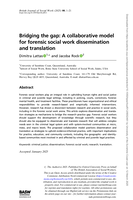 Bridging the gap: A collaborative model for forensic social work dissemination and translation